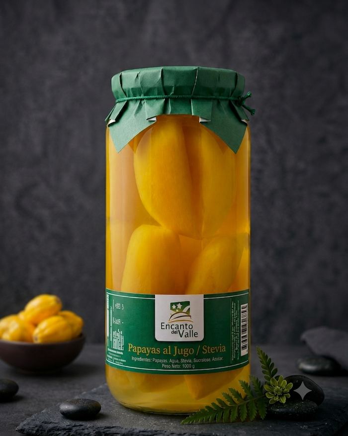 Papayas al Jugo con Stevia Encanto del Valle